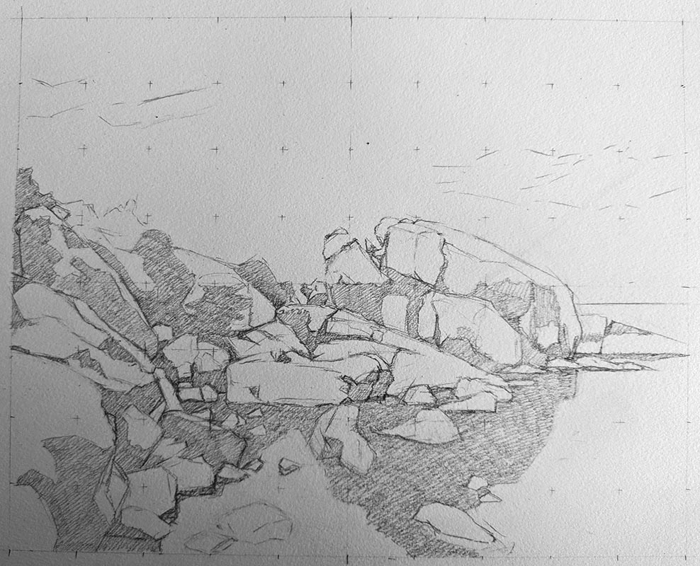 A drawing with simple shapes.