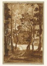 A pen and brown ink wash drawing by Nicolas Poussin