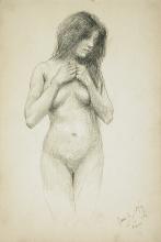 A charcoal drawing by Frank Duveneck. 